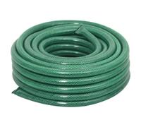Garden Hose PVC 20m Green with 4-Piece Fitting Set UV Resistant Flexible Handy