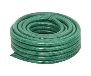 Garden Hose PVC 20m Green with 4-Piece Fitting Set UV Resistant Flexible Handy