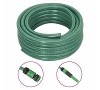 Garden Hose PVC Green 50 m 0.5" (12mm) with Nozzle Tap Connector & Couplers Flex