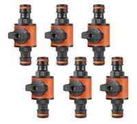 Garden Hose Quick Connectors 6pcs ABS Plastic Flow Control Valve | Lightweight design in green and orange for home gardens and public spaces precise water regulation