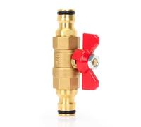 Garden Hose Quick Release Connector, Brass Control Valve, Inline Shut Off for Water Guns Hose Pipe and Tap Reel (Double Male Valve)