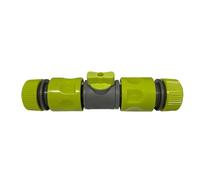 Garden Hose Ranfe of Connectors Fittings Universal Standard Hozelock Compatible Lime Male Female Threaded (in-Line Valve + 2 Connectors)