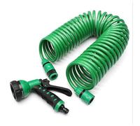 Garden Hose Recoil - Flexible Water Hose with Spray Nozzle and Durable Connectors for Washing Gardens, Boats, and Outdoor Areas | Home Garden