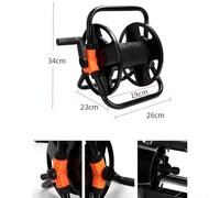 Garden Hose Reel 20 Meter with Storage Cart, Heavy-Duty Hose Winder for Yard and Patio, Foldable Handle, Compatible with Wall Mount, for Long Lasting Black and White