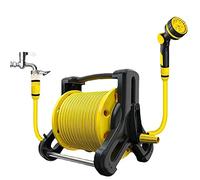 Garden Hose Reel Cart, Portable Hose Reel with 10 Meters 1/2" Pipes, Ten Gear Splash Adjustable and Convenient Storage, Multi-scenario Application & No Assembly Required, for Gardening Car Cleaning Wa