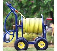 Garden Hose Reel Cart with Wheels - Outdoor Storage Rack for Car Wash and Agriculture Irrigation - Industrial Style Hose Organizer, 50M Capacity