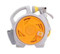 Garden Hose Reel, Portable Retractable Water Hose with 7 Spray Patterns Nozzle, Leak Proof Compact Lightweight Mini Hose Reel for Garden Watering, Car Washing, Patio Cleaning & Outdoor Use