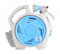 Garden Hose Reel, Portable Retractable Water Hose with 7 Spray Patterns Nozzle, Leak Proof Compact Lightweight Mini Hose Reel for Garden Watering, Car Washing, Patio Cleaning & Outdoor Use