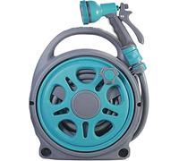 Garden Hose Reel - Wall-Mounted, Retractable with Quick-Release Connector & Multi-Jet Nozzle for Outdoor Use & Car Wash