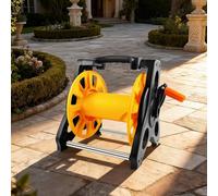 Garden Hose Reel with 15M/25M/30M Hosepipe & Adjustable Spray Nozzle Gun, Portable Hose Pipe Reel Retractable and Rewind for Patio & Car Cleaning, Hose Holder Garden Accessories for Lawn Watering