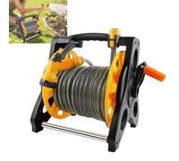 Garden Hose Reel with 25M Hosepipe & 7-Pattern Spray Nozzle, Portable Hose Pipe Reel Retractable and Rewind for Patio & Car Cleaning, Hose Holder Garden Accessories for Lawn Watering