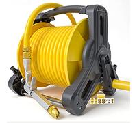 Garden Hose Reel with Hose, Outdoor Car Wash High-Pressure Water Gun Hose Storage Rack, Household Watering Hose Storage Tools(+DN15 15m Pipe)