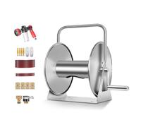 Garden Hose Reel with Multi-Mode Nozzle - Perfect for Lawns, Homes, and Driveways