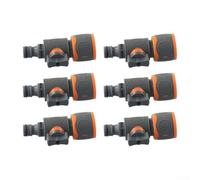 Garden Hose Shut Off Valve 6pcs in-Line Water Flow Control Adaptors Quick Connection Pipe Fitting for Lawn Sprinklers Orange Grey 95mm