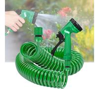 Garden Hose Spiral Hose, Garden Hose with Shower, 7.5 m Spiral Hose Water, Shower Head Garden Watering for Car Washing, Gardening, Flexible Water Hose