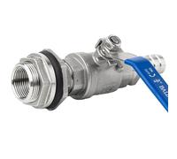 Garden Hose Splitter, 1pcs 1/2"" 304 Stainless Steel Straight Ball Valve 8 10 12 14 16 18 20 25mm Barb Water Tank Outlet Valves Tap Faucet Switch(Straight 12MM Barb)