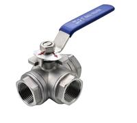 Garden Hose Splitter,1pcs Stainless Steel Ball Valves， 1/4"" 3/8"" 1/2"" 1"" BSP Female Full Port T/L-Port 3 Way Valve，Connector Adapter for Water Oil Air Gas(L Type,0.25 Inch)