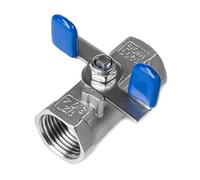 Garden Hose Splitter, 1PCS Stainless Steel One Piece Ball Valve, 1/4"" 3/8"" 1/2"" 3/4"" 1"" Thread Butterfly Handle, 304/316L Butterfly Handle Valves Switch DN8-DN25(SS316L,0.75 Inch)