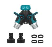 Garden Hose Splitter 2 Way, 3/4" Hose Connector, Double Outlet Garden Tap, Y-type Hose Connector Garden Tap Connector, Garden Tap Splitter 2 Way with Individual On/Off and Two Quick Connector