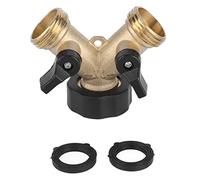 Garden Hose Splitter 3/4in Brass Y Type Watering Connector Distributor Durable High Pressure Resistant Outdoor Indoor Use Brass ABS Plastic