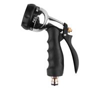 Garden Hose Spray , 18.5 cm, 7 Spray Patterns, Zinc Alloy | Metal Hose Nozzle with Brass Connector and Soft Grip, Quick Connect 3/4 Inch for Car Washing, Watering Plants and Pet Shower