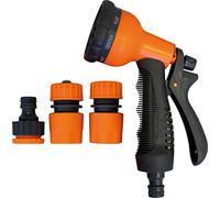 Garden Hose Spray Gun Head with Fixing Kit (Grey & Yellow)
