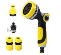 Garden Hose Spray Gun Set,10 Adjustable Patterns Hose Nozzle,Spray Gun Hose Nozzle with Tap Hose Connectors and Fittings Set Spray Nozzles for Plants Lawns Watering, Pets Bathing, Car Cleaning