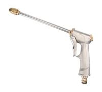 Garden Hose Spray Nozzle Full Metal Long High Pressure Silver | Front Trigger Control, Fine Mist and Moderate Spray, for Motorcycle Cleaning and Lawn Watering