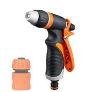 Garden Hose Spray Nozzle - High Pressure Flow Control Spray Head - Flow Control Adjustable Pattern Robust Garden Hose Nozzles for Car Washing Watering Plants Trees Bushes Lawn