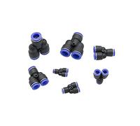 Garden Hose Sprinkler Y Type 4/6/8/10/12/14/16mm Equal Diameter Connection Slide Lock Quick Connector Garden Greenhouse Farm Watering Connection Connector 10Pcs (Color : Black)