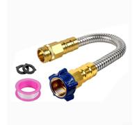 Garden Hose Stainless Steel Car Wash Kit with Aluminium Nozzle - Leakproof Flexible Water Pipe for Patio Cleaning 10FT Blue(3FT)