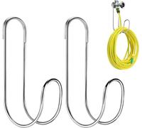 Garden Hose Storage Hook, Stainless Steel Water Pipe Hanger Support, up to 44 pounds, Hanging Stainless Steel Hose Rack, Suitable for Indoor and Outdoor Home Garden Water Pipe Storage, 2-piece Set