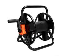 Garden hose storage reel for 20m hoses, includes wind up handle for smooth hose winding, compact and sturdy design suitable for various outdoor spaces