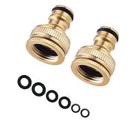 Garden Hose Tap Connector, Brass Hoses Couplings, 2 in 1 Female Tap Connector - for Threaded Tap Adapters Hose Quick Couplings