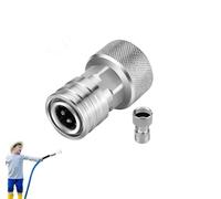 Garden Hose to Mini Power Washer Adapter - 3/4 GHT to 1/4",Garden Hose Pressure WasherAttachment, Convert WaterHose to Power Washer Connector, for Car Wash & Patio Cleaning (Connector)