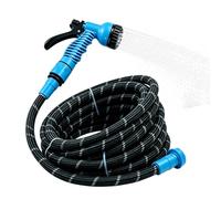 Garden Hose with Spray Nozzle - Easy Installation Adjustable - Water Hose with 7-Way Adjustable Nozzle | For Homeowners Gardeners Flower Watering Car Wash Floor Cleaning Patios