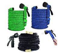 Garden Hoses 75-200ft Expandable Garden Hose Pipe 3 Colour Optional Magic Hosepipe No Kink Tangle-Free Pocket Water Hose with 7 Spray Modes Spray Gun and Universal Connector (1 Year 100% Guaranteed)