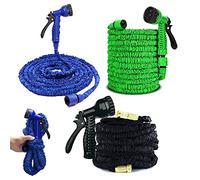 Garden Hoses Blue Green Black 3 Colours Optional 75-200FT Expanding Water Hose Pipe with 7 Function Spray Gun Universal Connector Anti-Leakage Lightweight Easy Storage Expandable Flexible Magic Hose