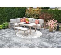 Garden Impressions Decala Light Oak Effect - Lounge Dining Corner Suite - Decala Lounge Dining with Bench