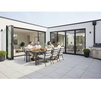 Garden Impressions Domingo 6 Seater Dining Table with Sergio Dining Chairs - Light Grey Cushions - Domingo 230cm Dining Table with 6 x Sergio Dining Chairs