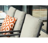 Garden Impressions Edison Natural - Eight Seater 280cm Oval Dining Suite with Sergio Chairs - Sand Cushions - Edison 280cm Dining Table with 10 x Sergio Sand Dining Chairs