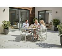 Garden Impressions Edison Natural - Four Seater Round Dining Suite with Barcelona Chairs