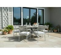 Garden Impressions Edison Natural - Six Seater Oval Dining Suite with Monti Chairs - Edison 220cm Dining Table with 6 x Monti Dining Chairs