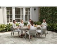 Garden Impressions Edison Natural - Six Seater Oval Dining Suite with Monti Chairs - Edison 220cm Dining Table with 6 x Monti Dining Chairs