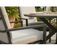 Garden Impressions Edison Natural - Six Seater Oval Dining Suite with Sergio Chairs - Sand Cushions - Edison 220cm Dining Table with 8 x Sergio Sand Dining Chairs