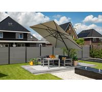 Garden Impressions Hawaii 300cm x 300cm Square Cantilever Parasol with 90kg Moveable Granite Base - Sand