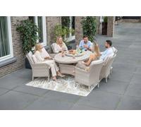 Garden Impressions Jersey 6 Seater Oval Dining Suite with Lazy Susan