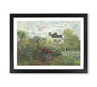 Garden In Argenteuil By Claude Monet Classic Painting Framed Wall Art Print, Ready to Hang Picture for Living Room Bedroom Home Office Décor, Black A4 (34 x 25 cm)