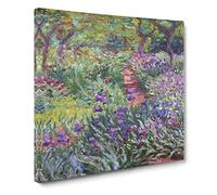 Garden In Giverny by Claude Monet Canvas Print | Gallery Wrapped 30mm Frame Wall Art | 20x20 inches | Ready to Hang | Impressionist Floral Picture | Living Room Bedroom Lounge Office