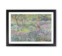 Garden in Giverny by Claude Monet Framed Print | A2 Black Framed Wall Art | Ready to Hang | Modern Floral Picture | Living Room Bedroom Lounge Office